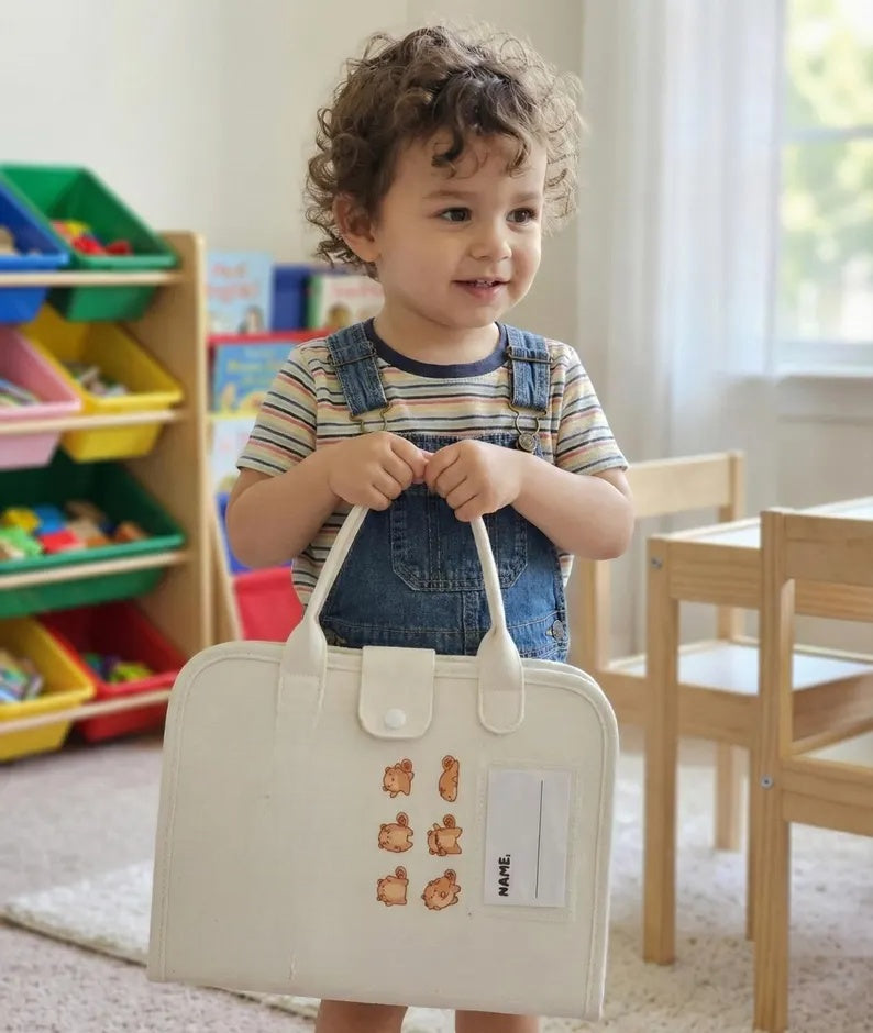 Montessori Sensory Busy Board – Portable Felt Activity Book for Toddlers' Fine Motor Skills Early Learning Travel Toy