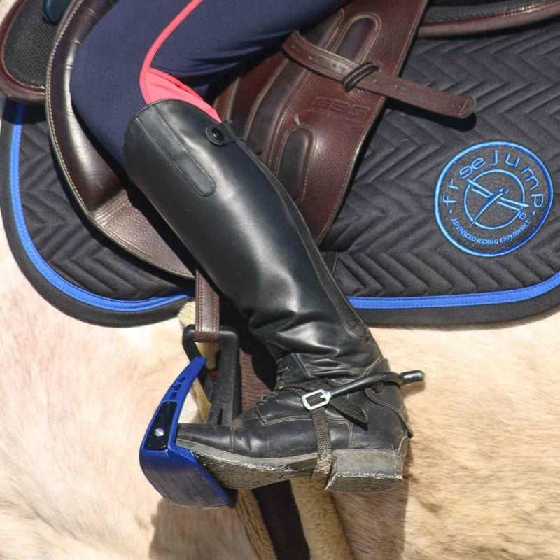 Youth Safety Stirrups – Non-Slip Angled Equestrian Stirrup Irons with Flexible Release Outer Branch for Young Riders